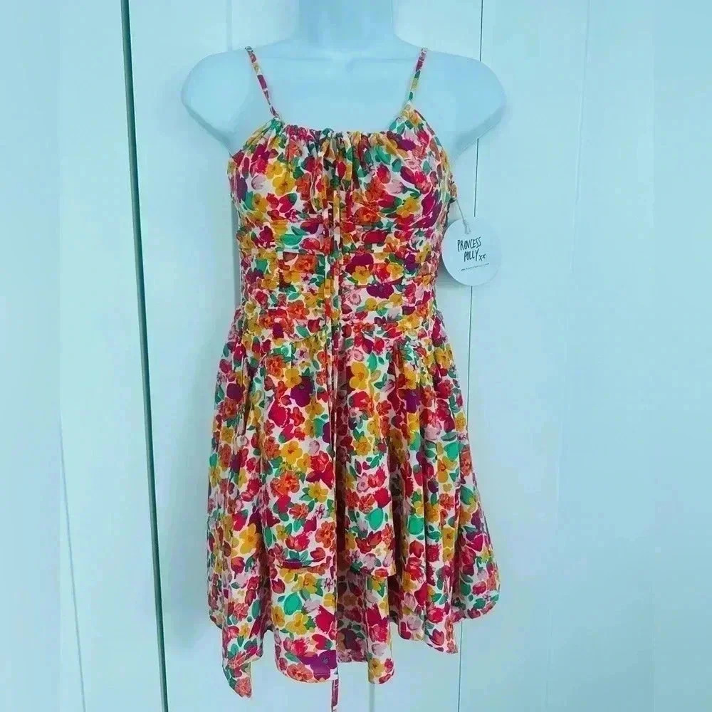 New with tags Princess Polly Barrett Multi floral print summer mini dress
